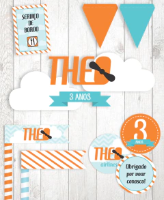 Kit digital + Convite virtual - Festa Avião - comprar online