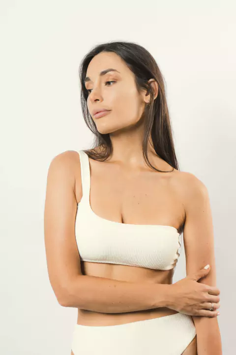 Top Bikini Nina textura crema