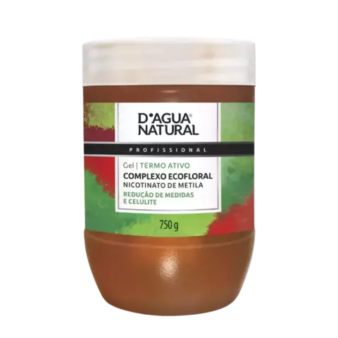 Frasco de gel termo ativo D'Água Natural com 750g, indicado para redução de medidas e celulite.