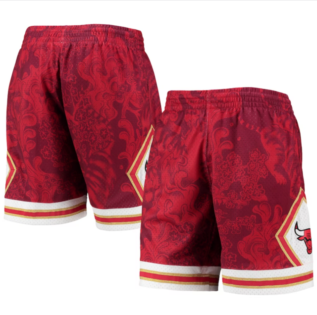 Chicago Bulls Mitchell & Ness Red Hardwood Classics Lunar New Year Swingman Shorts thumbnail 2