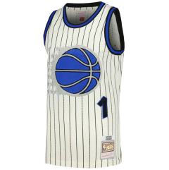 Orlando Magic Penny Hardaway Mitchell & Ness Cream Chainstitch Swingman Jersey - comprar online