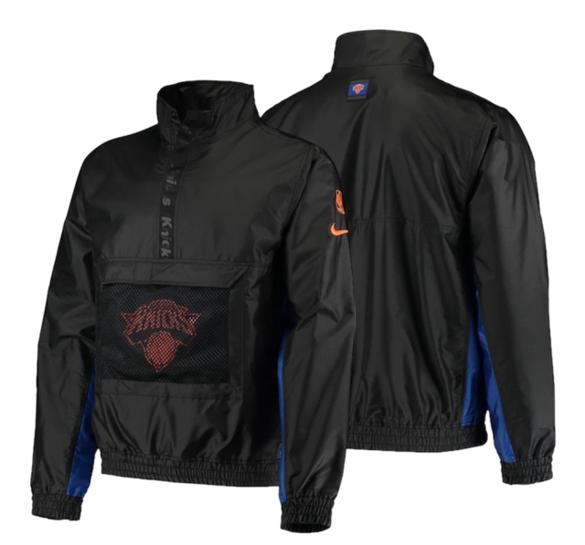 Nike New York Knicks Nike Black Courtside Quarter-Snap Jacket thumbnail 2
