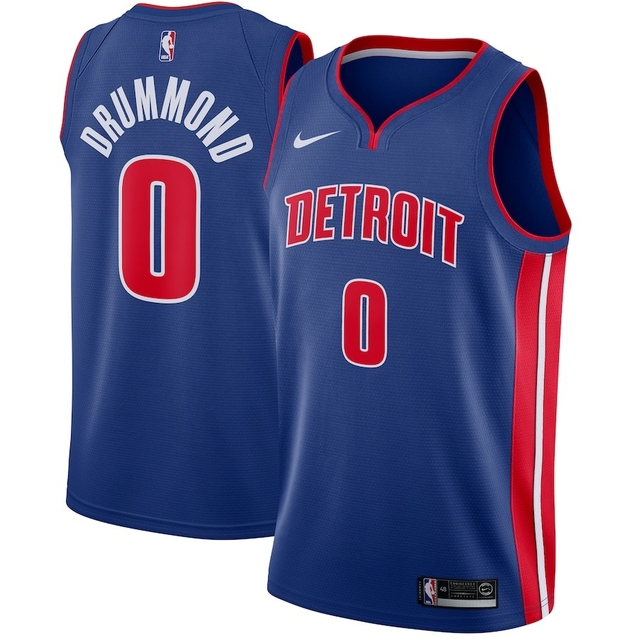Detroit Pistons Andre Drummond Nike Blue Swingman Jersey - Icon Edition thumbnail 2