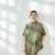 Camisa amplia en puro Lino color Safari. Talle U. -