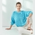 Sweater "Crop Style" punto ingles en Algodon. Turquesa.