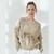 Sweater "Crop Style" punto ingles tejido en Algodon. Piedra.
