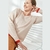 Sweater "Classic Style" en Algodon/Viscosa. Rose.