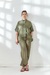 Pantalon Palazzo en Lino color Verde Safari. TU. - comprar online