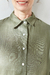 Camisa amplia en puro Lino color Safari. Talle U. - - tienda online