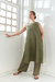 Pantalon Palazzo en Lino color Verde Safari. TU. en internet