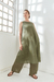 Pantalon Palazzo en Lino color Verde Safari. TU. - into the mood