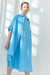 Camisola Larga en puro Lino color Turquesa. Talle U. - comprar online