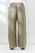 Pantalon Palazzo en Lino color Verde Safari. TU. - comprar online