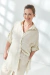 Camisola Larga en puro Lino color Nude. Talle U. - tienda online