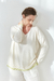 Sweater "Classic Style" en Algodon/Viscosa. Marfil. - comprar online