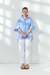 Camisa amplia en Poplin Rayado con galon. - into the mood