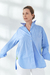 Camisa amplia en Poplin Rayado con galon. - comprar online