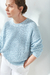Sweater "Crop Style" punto ingles tejido en Algodon. Cielo. - into the mood