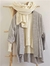 Saco tipo Tapado con cuello tejido en Merino blend. Gris y Negro. en internet