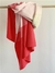 Manta Chal en Merino con Cashmere rayada Coral. - into the mood