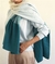 Manta Chal en Merino con Cashmere rayada Petroleo. - tienda online