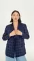Blazer Cruzado Tencel Cuadrillé Azul - comprar online