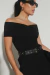 Top Hombros Bajos Largo Algodón Negro - buy online