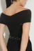 Top Hombros Bajos Largo Algodón Negro - online store