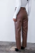 Pantalón Recortes Eco Cuero Chocolate - tienda online