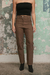 Pantalón Recortes Gabardina Chocolate - tienda online