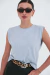 Remera con Hombreras Gris Melange - tienda online