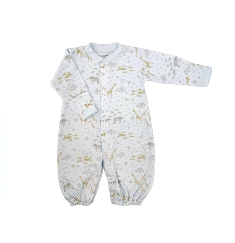 Convertible Gown pima (2 en 1) bolsita de dormir y enterito Safari, Celeste