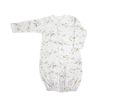 Convertible Gown pima bolsita de dormir y enterito Safari, Blanco