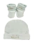 Set gorrito y escarpines plush hello world celeste en internet