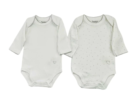 Pack 2 bodies americanos, Motitas Gris y Blanco - comprar online