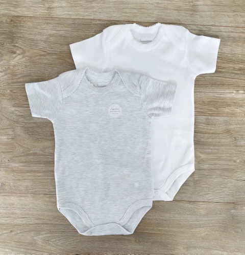 Pack dos Bodies mc, Mil Rayas Gris y Blanco