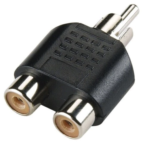 Adaptador RCA Macho para 2 RCA Fêmea