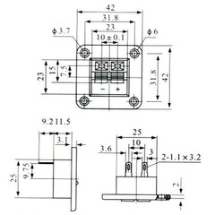 Borne de Pressão Duplo Quadrado WP2-5 - loja online