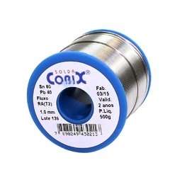 Rolo de Solda Estanho 60x40 1,0mm 500g Cobix