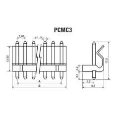 Conector KK Macho Passo 3,96mm 180º - comprar online