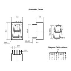 D168K – Display LED 7 Segmentos Catodo 0,56" Vermelho - comprar online