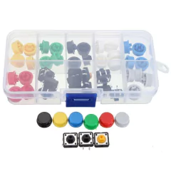 Imagem do Kit Chave Táctil 12x12x7,3mm com Capas Coloridas