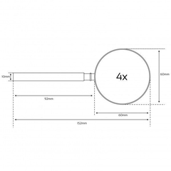 Lupa de Mão AFR LP-60 60mm 4X - RECICOMP - Componentes Eletrônicos, Arduino e Robótica