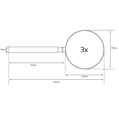 Lupa de Mão AFR LP-75 75mm 3X - RECICOMP - Componentes Eletrônicos, Arduino e Robótica