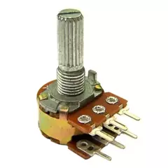 Potenciômetro Linear Duplo 100kΩ 6T L20 16mm