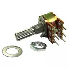 Potenciômetro Linear Duplo 100kΩ 6T L20 16mm na internet