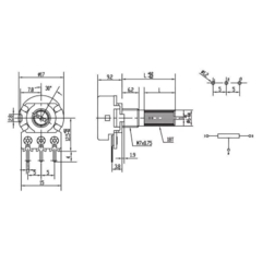 Potenciômetro Linear Simples 2kΩ 3T L20 16mm - comprar online