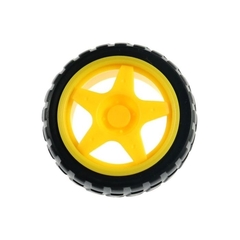 Roda com Pneu de Borracha 68mm para Carro Robô
