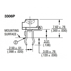 Trimpot Horizontal 3306P 1MΩ 6mm - comprar online