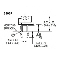 Trimpot Horizontal 3306P 47kΩ 6mm - comprar online